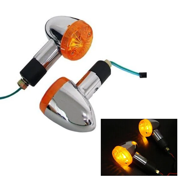 2pcs Motorcycle Bike Amber Indicator Bullet Turning Signal Lights for Suzuki Boulevard C109R C50 C90