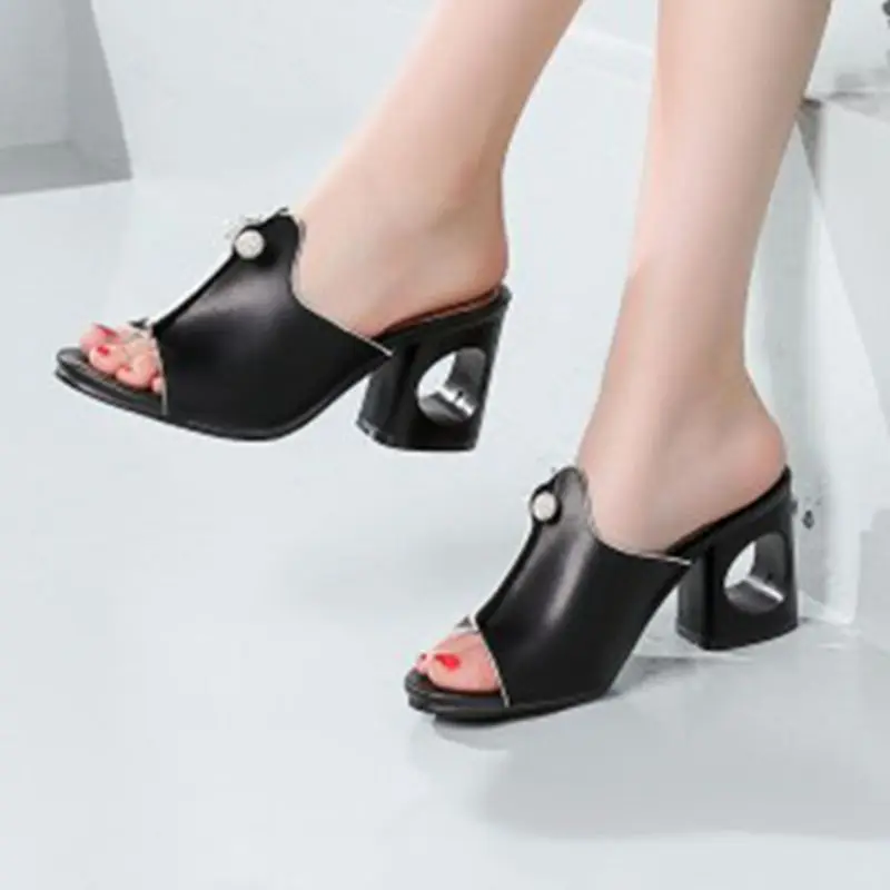 BLXQPYT Plus Big size women Summer Slippers Style Sandals Fashion Sexy Super High Heels (7 cm) Party Wedding Shoes Woman c9-97