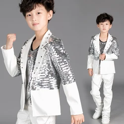 Children's jazz choir costumes stage costumes host new boy jacket sequined piano performance jacket