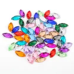 TPSMOC 3 Sizes Horse Eye Acrylic Sew On Rhinestones Flatback Colorful Sewing Rhinestones Loose Stones For Women Dress