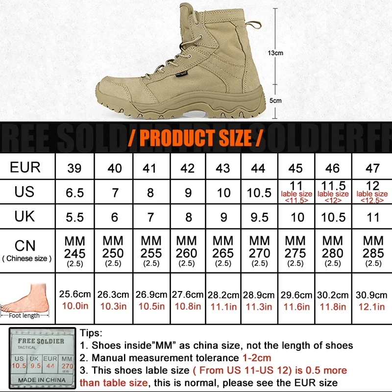 FREE SOLDIER outdoor tactical boots hiking climbing shoes men shoes breathable lightweight mountain boots hiking shoes