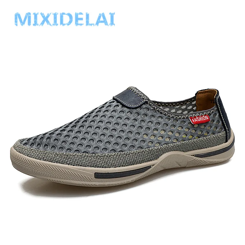 MIXIDELAI Men Shoes New Fashion Sneakers Brand Mesh Shoes High Quality Breathable Sneakers Slip on Summer Casual Shoes For Men