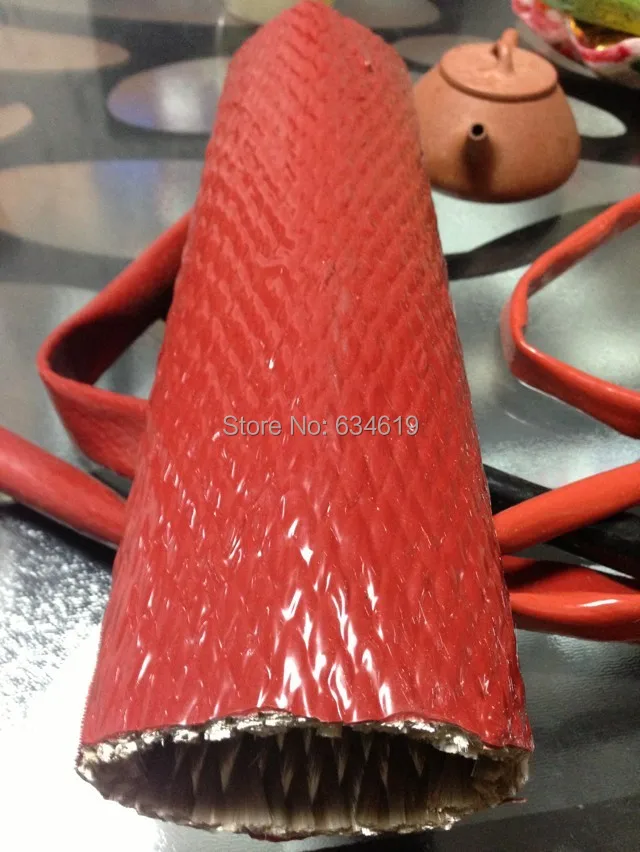 Silica Fiberglass Insulation Sleeve, Flame Retardant Tube, Heat Resistant Silicone Casing, High-Temperature Resistance 60mm