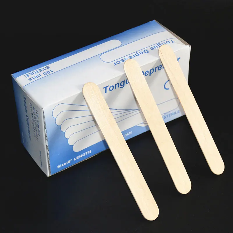 100 PCS Wood Tongue Depressor Waxing Stick Tattoo Tools Tongue Depressor Disposable Bamboo Removal Sticks Tattoo Supply