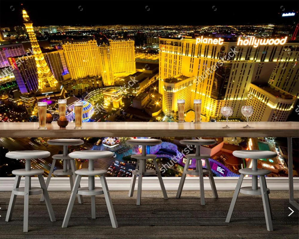 

Custom City wallpaper,LAS VEGAS,3D photo murals for the living room bedroom restaurant wall waterproof papel de parede