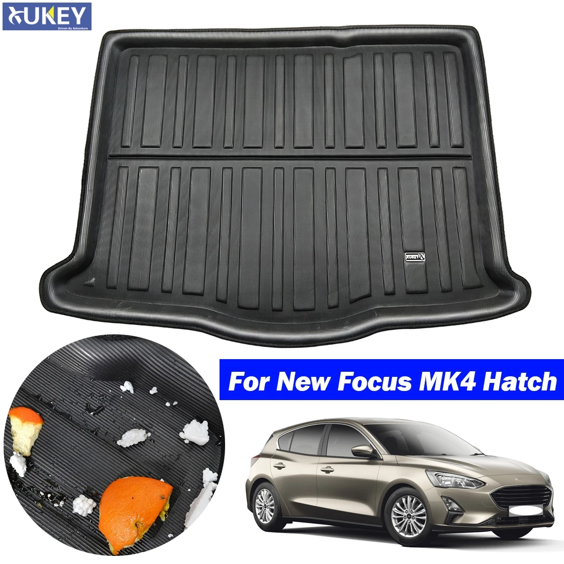 Accessories For Ford Focus MK4 Hatch Hatchback 2019 2018 Boot Tray Cargo Liner Rear Trunk Floor Mat Carpet Luggage Cargo Tray