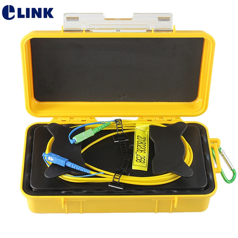 

OTDR Launch Cable Box 1000m fiber optic Singlemode SM SX SC FC UPC APC 1310/1550nm Patchcord OTDR Dead Zone Eliminator ELINK 1KM