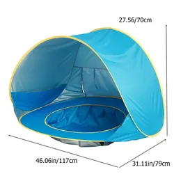 2 IN 1 UPF 50+ Baby beach tent  Waterproof Sun Shelter UV-protecting Sunshelter with Pool Kid Outdoor Sunshade Beach sunshelter