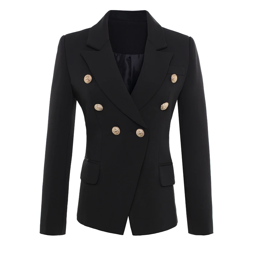 HIGH QUALITY New Fashion 2024 Runway Star Style Jacket Women's Gold Buttons Double Breasted Blazer OuterwearS-5XL