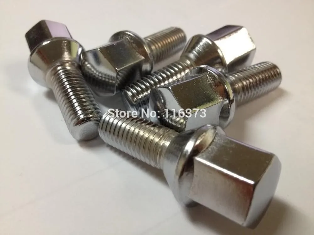 20pc Extended Lug Bolts 12x1.5 27mm Shank 12mm x 1.5 Conical cone Seat 54mm Overall 17mm Hex