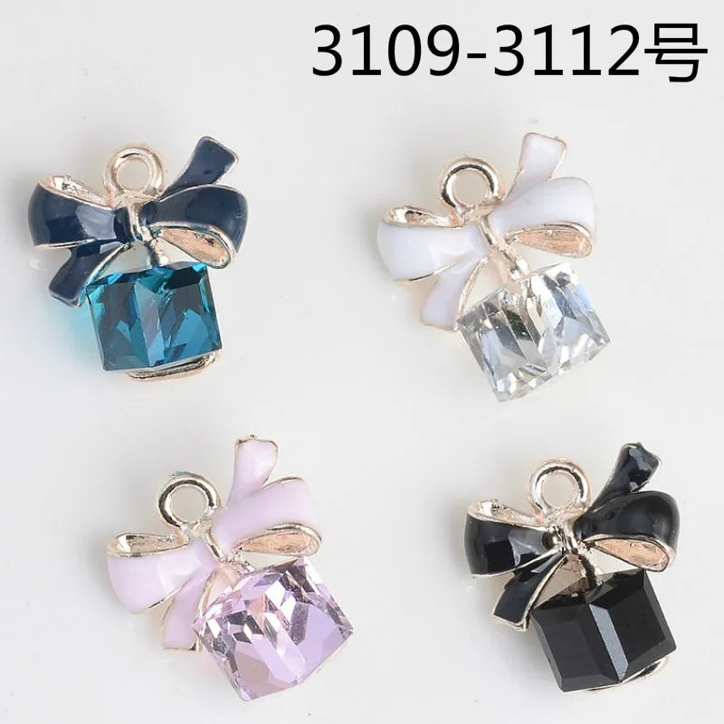 

50pcs 12*14mm Crystal Bowknot Charm Gold Color Zinc Alloy Trendy Jewelry Bow Charms Pendant For Women DIY Jewelry Wholesale