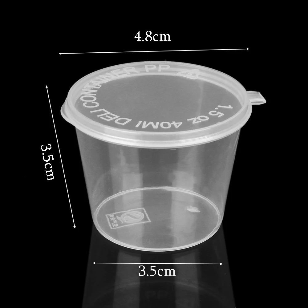 10/25Pcs 25/27/40/45ml Plastic Takeaway Sauce Cup Containers Food Box With Hinged Lids Pigment Paint Box Palette Disposable Box