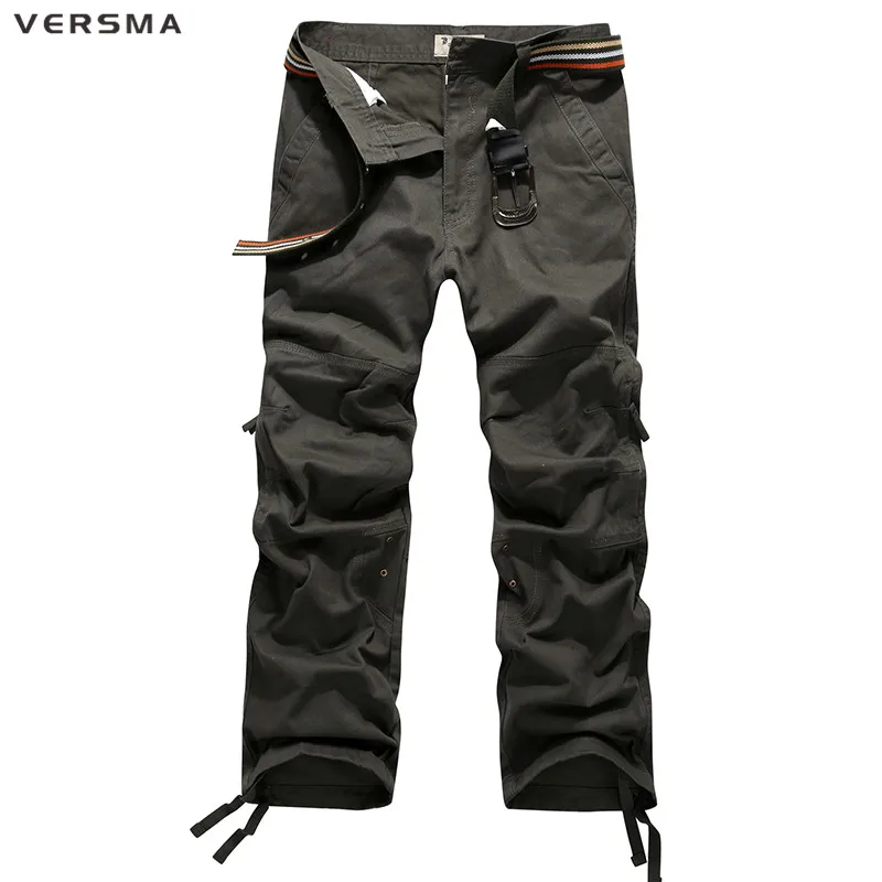 VERSMA Fashion Casual Loose Tactical Camouflage Pants Men Trousers Jogger Clothing Cargo Style Male Pants No Belt Dropshipping