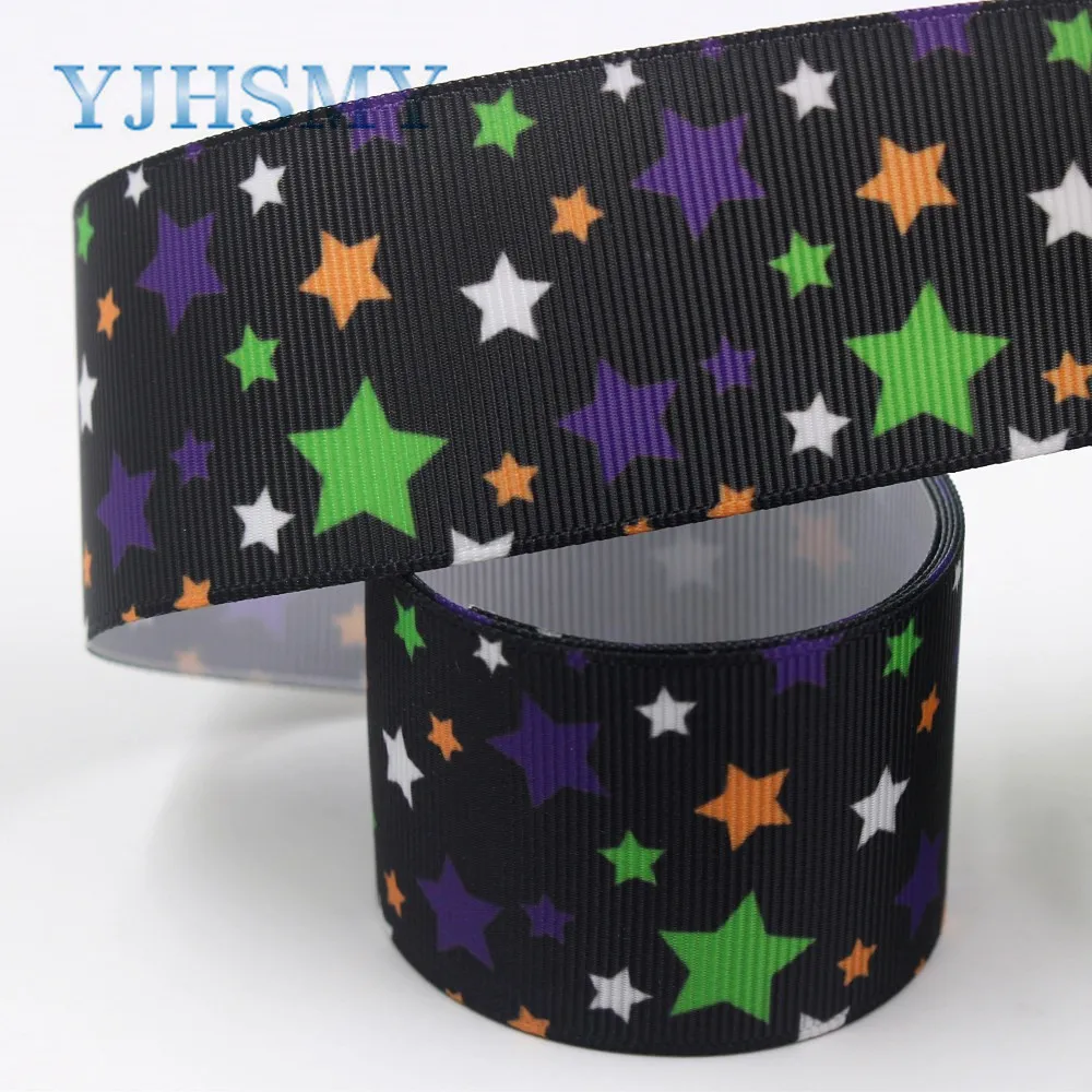 I-19720-1665,38 mm 5 Yard Halloween printed grosgrain ribbon, DIY handmade hair accessories wedding gift wrapping materials