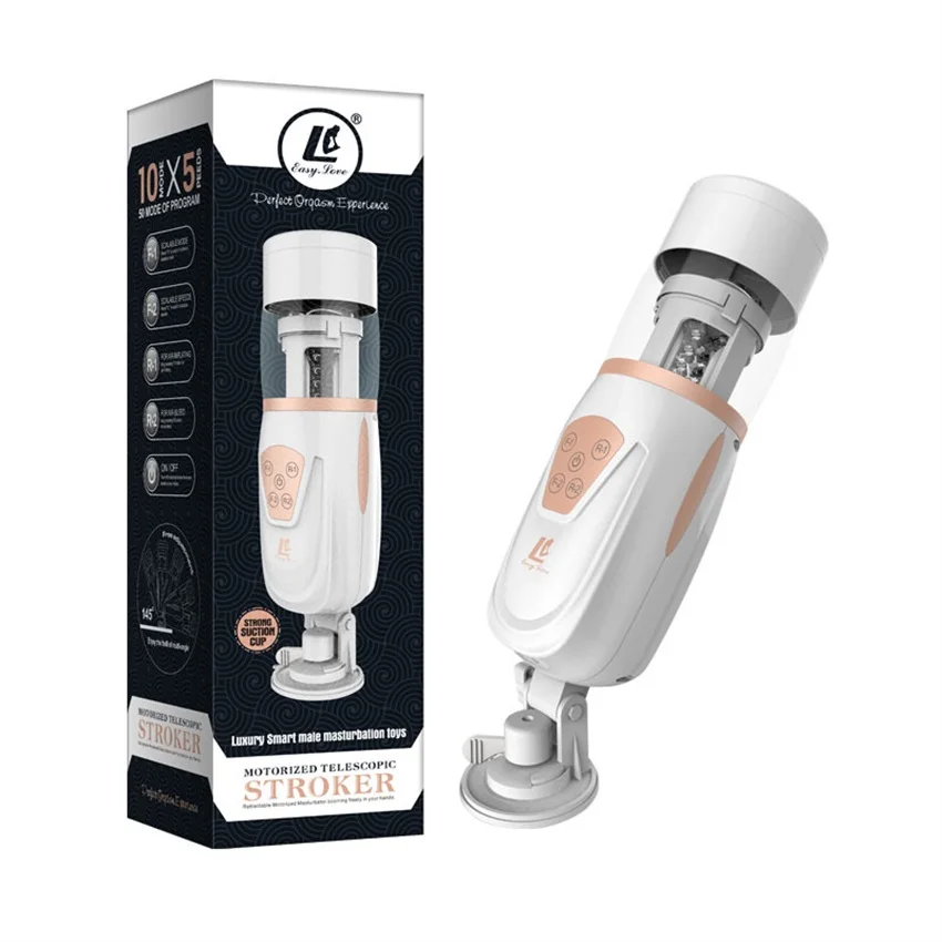 Easy Love Electric Male Masturbator Air Telescopic Hands Free Vaginal Cup Automatic Stretching Oral Sucking Anal Toys for Men