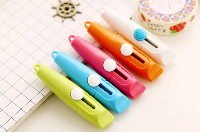 Mini Utility Sweet Candy Color Portable Knife Paper Cutter Cutting Paper Razor Blade Creative Household Supplies