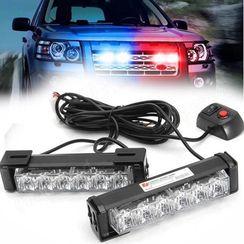 

WTS Car styling lamp Truck Front Grille LED Strobe Flash Warning Light Auto Police Bar Emergency blub 12V white red blue yellow