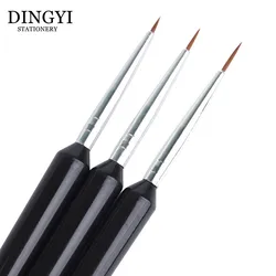 3pcs Fine Hook Line Pen Paint Brush For Oil Watercolor Acrylic Painting Nail Brush Pen For Artist School Office Art Supplies