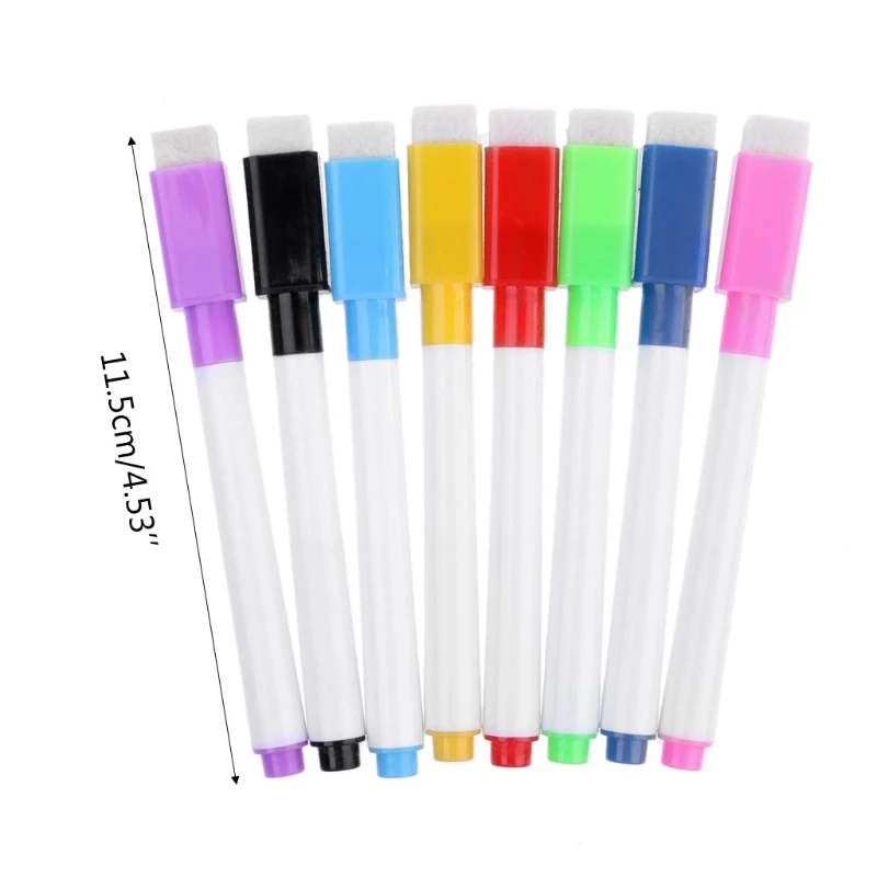 1 ชุดแม่เหล็กไวท์บอร์ดปากกา Erasable MARKER ไวท์บอร์ด 8 สีเครื่องเขียนโรงเรียน