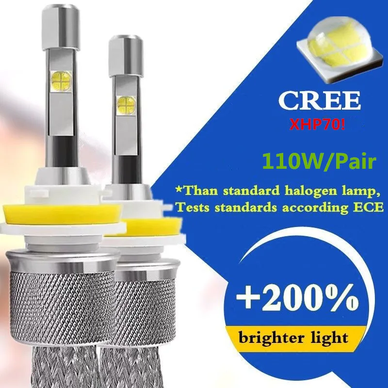 

OEM CREE XHP-50 Chip car H4 H7 H1 LED HEADLIGHT 110W 13200LM 6000K Super bright HIGH POWER H8 H11 9005 9006 AUTO LED Headlight