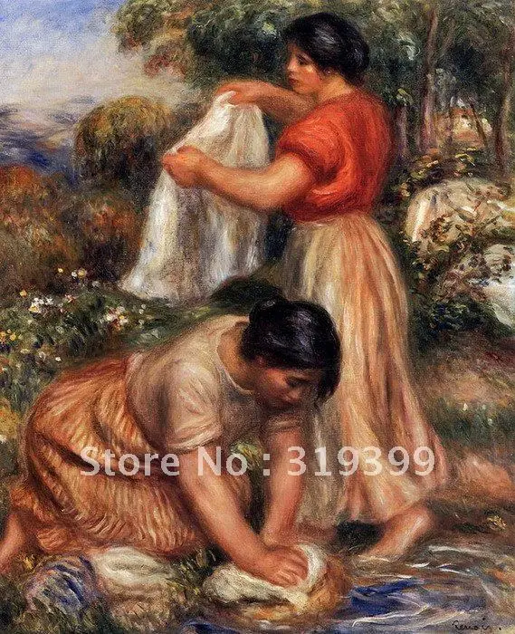 

Oil Painting Reproduction on linen canvas,laundresses 1912 by Pierre Auguste Renoir,Free DHL Shipping,handmade,Museum quality