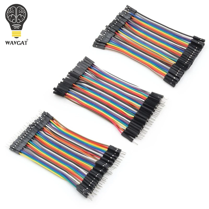 WAVGAT-Dupont Cabo para Arduino, Jumper Wire, Kit DIY, 10cm, macho para macho + fêmea para macho, fêmea para fêmea, 120pcs