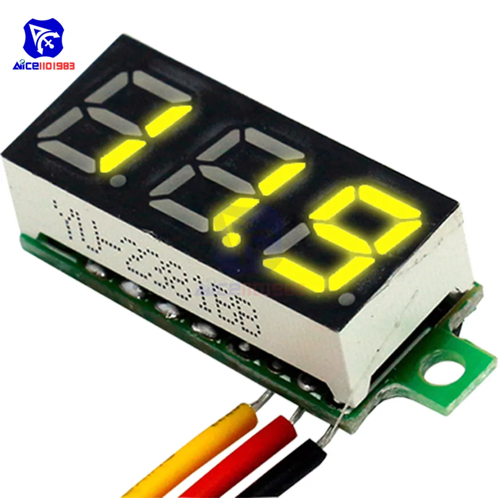 5 Farben Verfügbar Mini LED Digital-Voltmeter DC 4-30V 0,28 Zoll 3-Draht DC 0-100V Volt Spannungsmesser Messgerät Tester LED-Anzeige – Detail 11