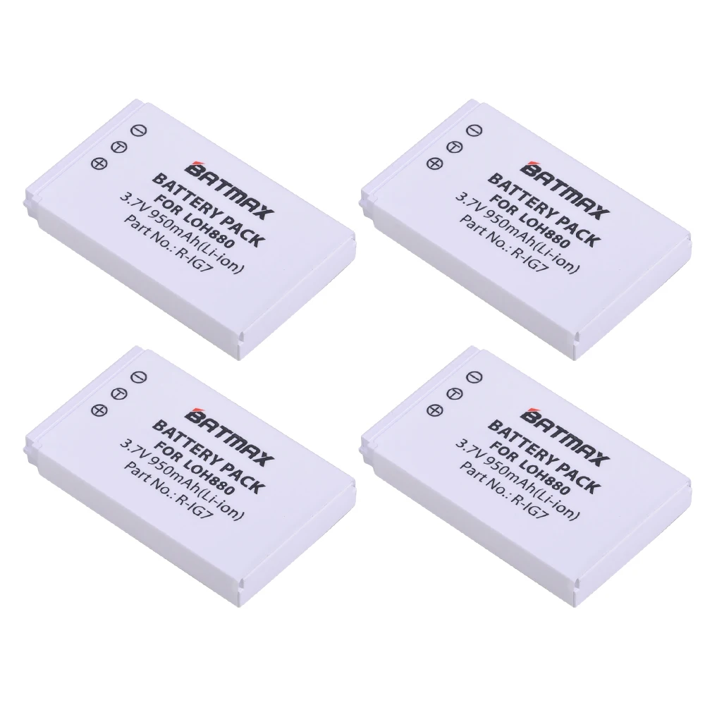 4Pcs 950mAh R-IG7 Battery for Logitech Harmony One, 900, 720, 850, 880, 885, 890 Pro, H880 Universal Remote