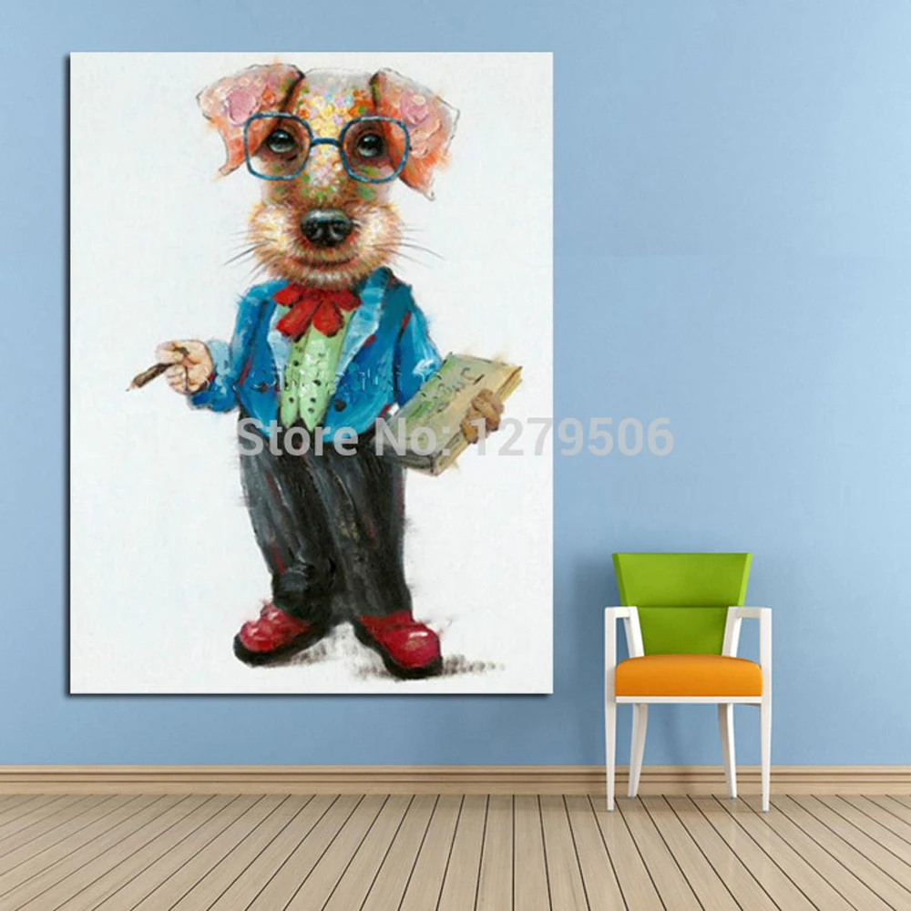 profession Artist Handpainted High Quality Modern Art funny pig Oil Painting on Canvas Abstract Funny Animal pig Oil Painting