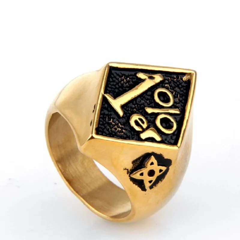 New Men's 1%er One Percent Outlaw Biker Motorcycle Stainless Steel Ring Silver color US SIZE 7-14 image 5