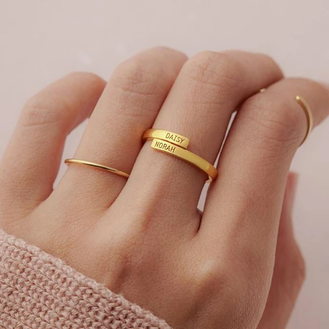 Marriage ring with name hot sale