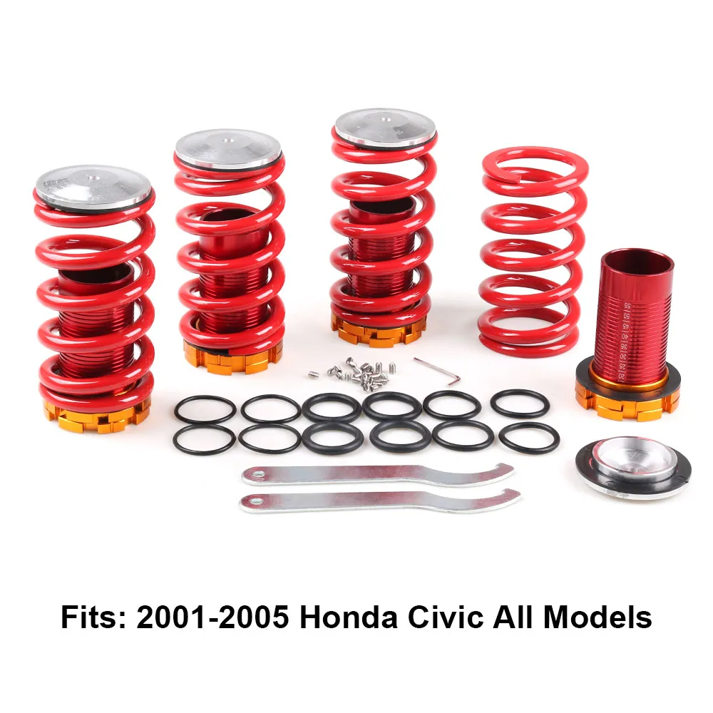 Coilover Springs Kit for Honda Civic 02-05 SI EP3 Red available Coilover Suspension Coilover Springs BX101548