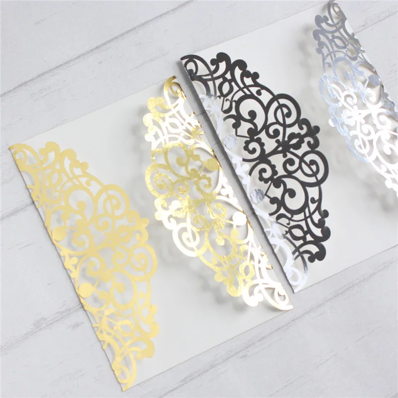 

Light reflective invitations gold silver party decoration card wedding bridal birthday invite laser cutting 50pcs