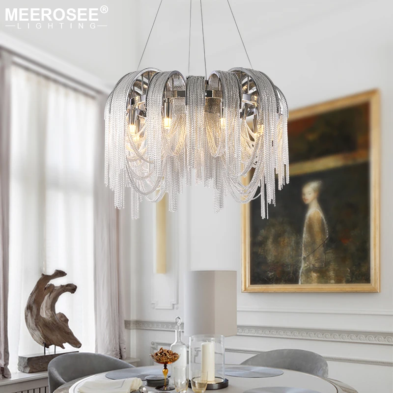 

Modern Vintage Aluminum Chandelier Lighting Luxury Aluminum Chain Italian Tassel Hanging Light for Home Hotel Restaurant Lamp