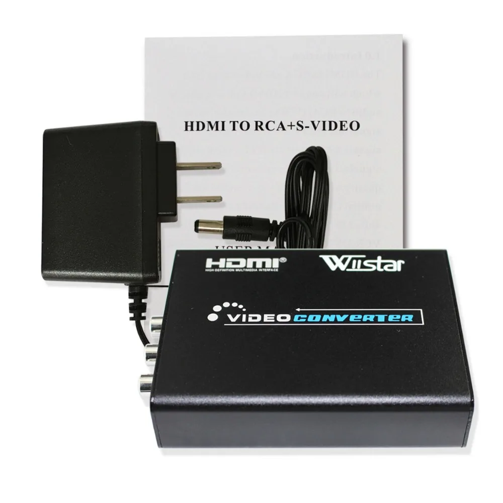 Mini Wiistar HDMI2AV Converter HDMI to 3RCA Composite Adapter HDMI CVBS Audio Video Full HD 1080P