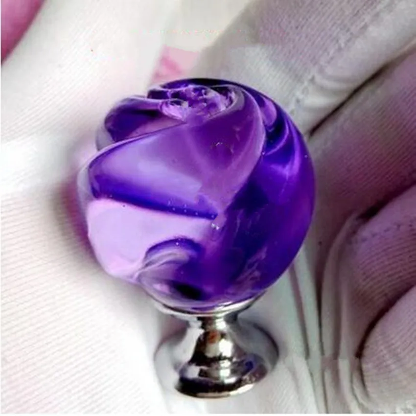 Boutons de meuble de luxe en cristal rose, rouge, vin rouge, violet, rose, pour tiroir, armoire, argent, doré, poignée de porte de commode