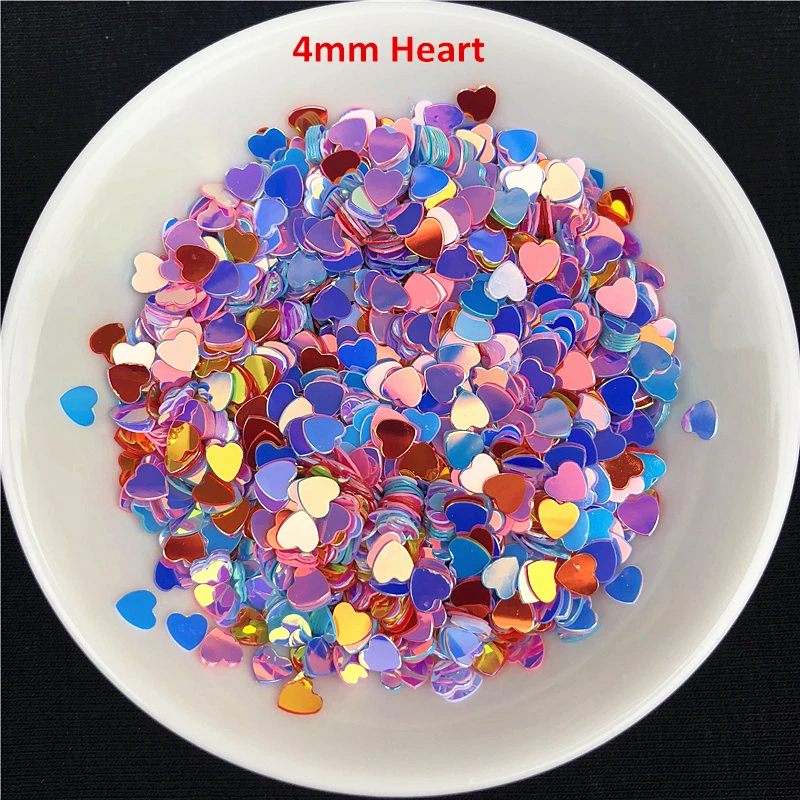 10g/Pack Mix Colors Glitter Nail Sequins Paillettes Multi Size 3mm 4mm 6mm Heart Shape Loose Sequin Nail art,Sale On Cost Price