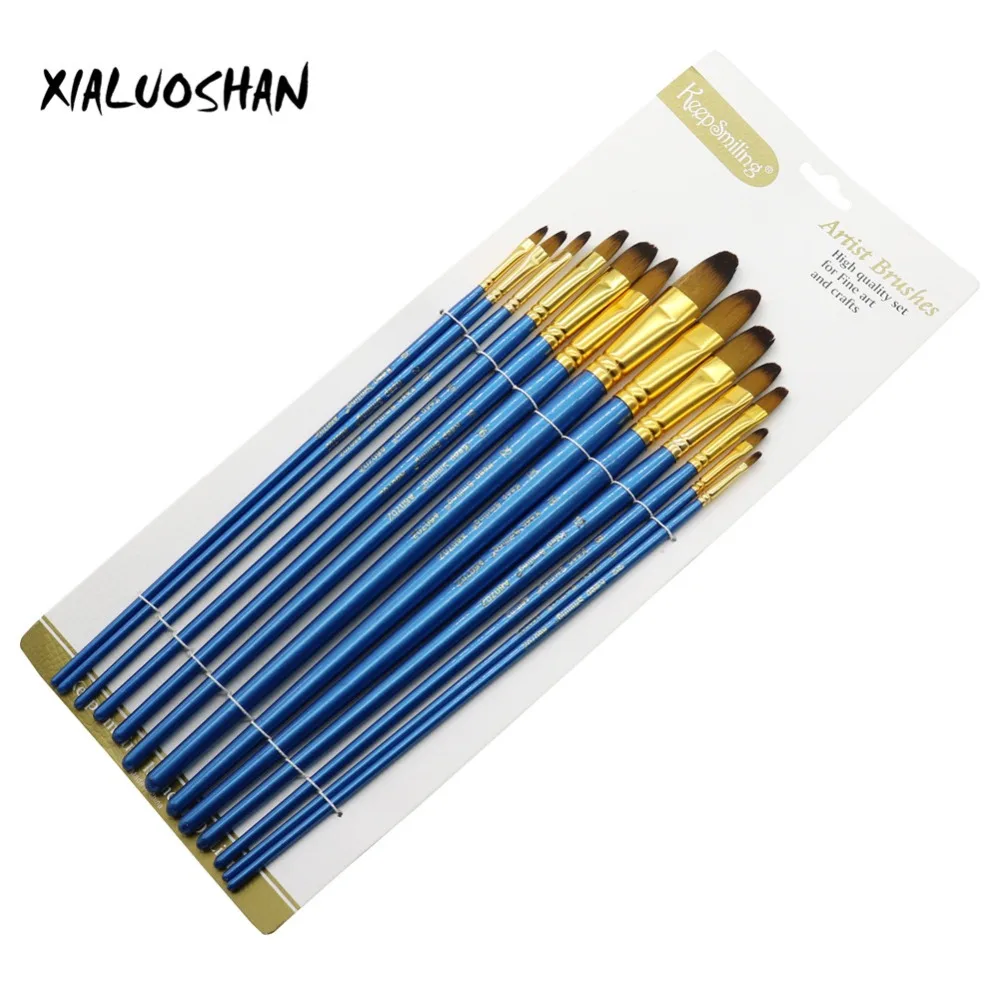 

13 pcs/set Nylon Hair Wooden Handle Watercolor Paint Brush Acrylic Pigments Brush Oil painting tools Painting Stationery