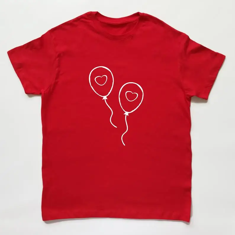 

Skuggnas New Arrival Cute Fashion Balloons T-shirt Lovely Birthday Gift For Her Short Sleeve Fashion Tees 90s aesthetic t shirts