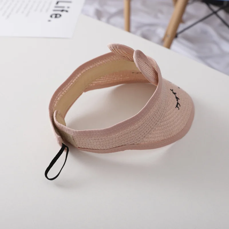 COKK-sombrero de paja para niños, sombrilla con dibujos animados, sombrero de playa