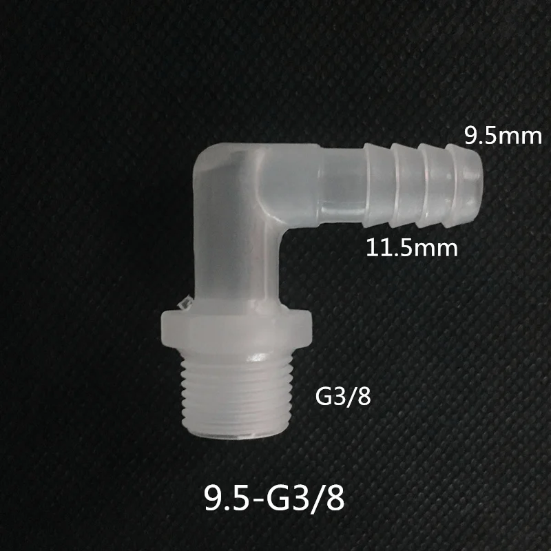 

9.5mm*G3/8 plastic elbow connector,hose adaptor,reducing connector, pipe fitting