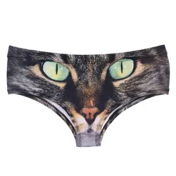 DeanFire Kawaii 3D Panties Women Underwear Wild Cat Green Funny Print Lovely Push Up Briefs Lingerie Thong for Female