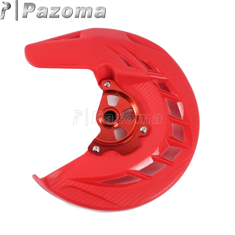 Para honda cr125r cr250r crf250r crf450r crf250x crf450x motocicleta vermelho disco de freio dianteiro guarda rotor enduro protetor capa 04-17