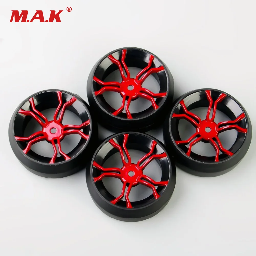 4Pcs/Set 1/10 Scale 12mm Hex Rubber Rally Accessories Hard Tires & Drift Wheel 6mm Offset Parts For HSP HPI RC 1:10 Drift Car