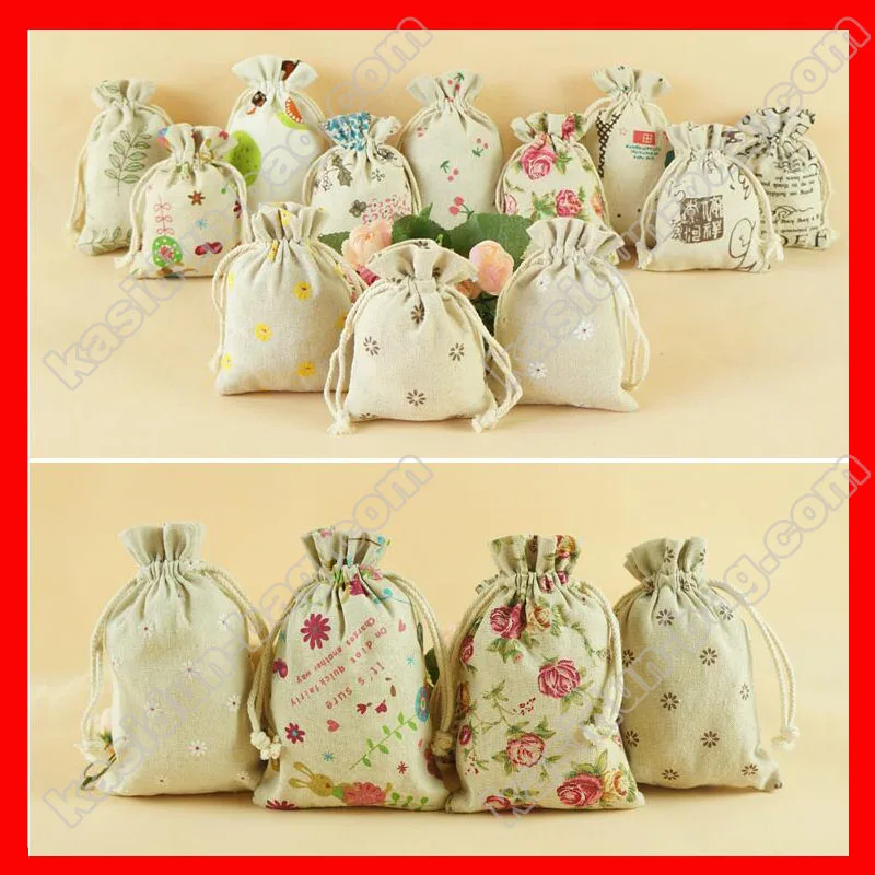 

(200pcs/lot) four size availalbe wholesale cotton jute bag gift