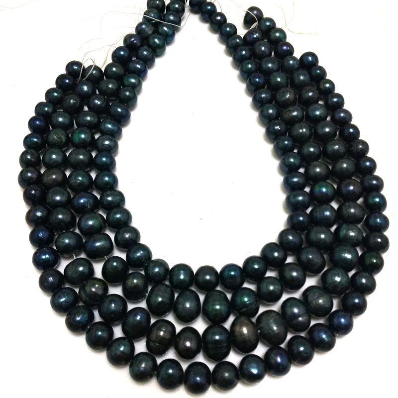 Wholesale 16 inches 11-12mm Black Natural Potato Freshwater Pearls Loose Strand