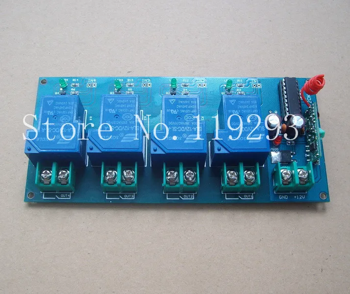 [SA]Four relay wireless switch module can control the power load 220V30A non -locking self-locking interlock--5pcs/lot