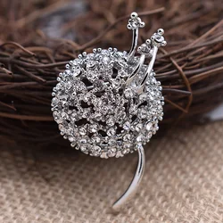 Zircon Dandelion Flower broches Wedding brooches  for women party dresses jewelry accessories