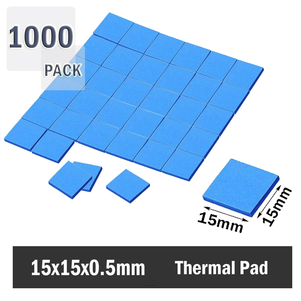 1000PCS Gdstime Thermal Pad 15x15x0.5mm High Efficient thermal conductivity Original authentic thermal pad 0.5mm thickness