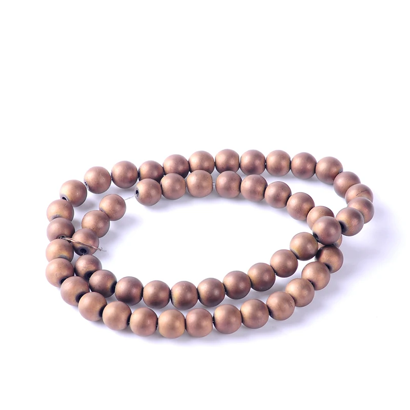 Top quality Natural stone brown matt unpolished round shape loose spacer hematite beads for DIY jewelry necklace bracelet making